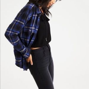 Oversized Black and White flannel shirt